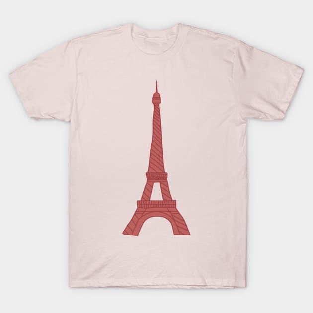 Pink Eiffel Tower by Courtney Graben T-Shirt by courtneylgraben